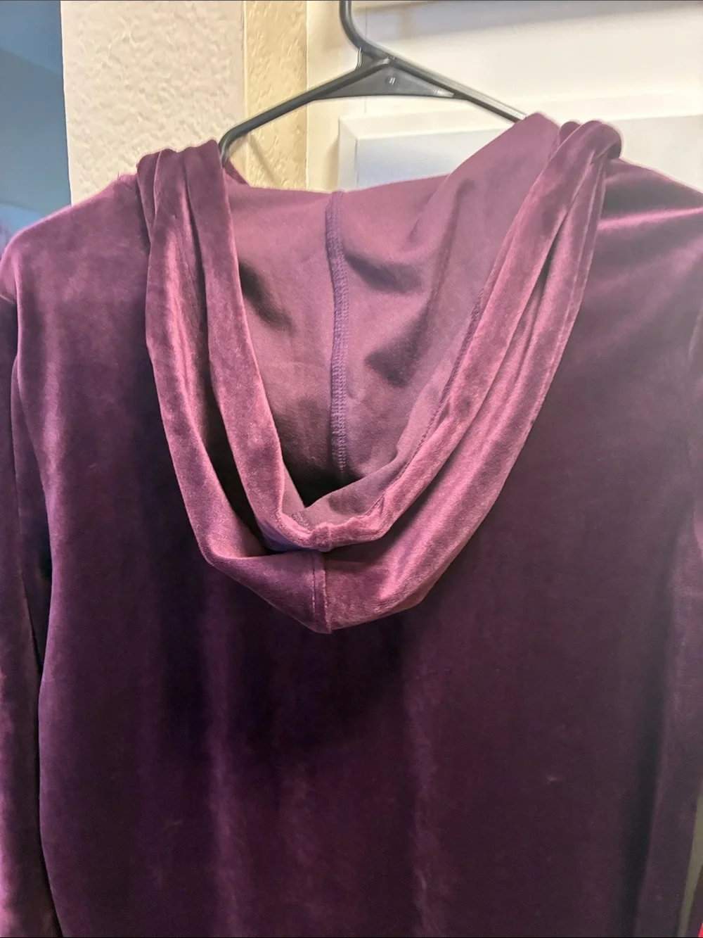 Tommy Hilfiger Plum purple Velour 1/4 zip long sleeve Hoodie Dress